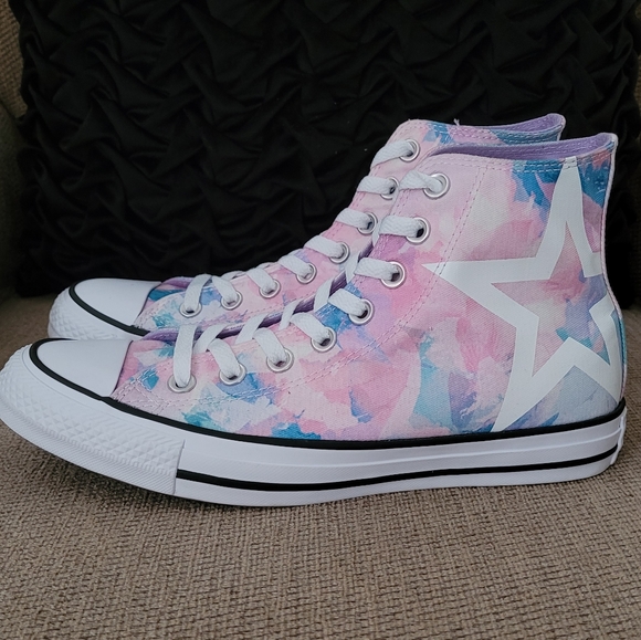 CONVERSE ALL STAR WASHED LILAC UNISEX HI TOP LACE UP SNEAKERS - Picture 8 of 12